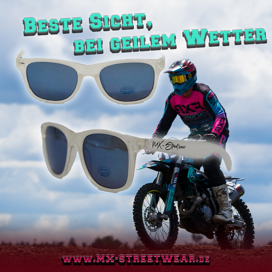 MX Streetwear Sonnenbrille – Weiß mit Logo