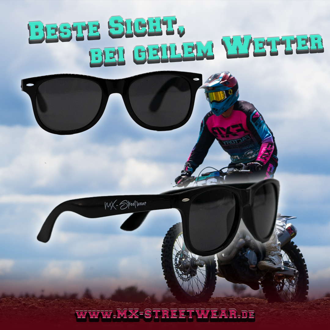MX Streetwear Sonnenbrille – Schwarz mit Logo